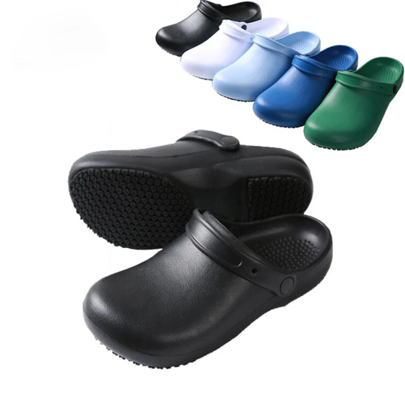 

EVA High Quality Non-slip Waterproof Oil-proof Kitchen Work Shoes for Chef Master Cook Hotel Restaurant Slippers Flat Sandals