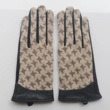 Nh luvas de couro genuíno para as mulheres inverno manter quente verde real camurça luvas super desconto liquidação kcl