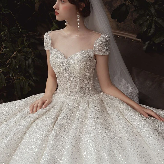 LDR27 French Retro Light Wedding Dress 2021 New Bridal Luxury Main Elegant Dress Floor-length 2020 Backless Dress For Wedding 5