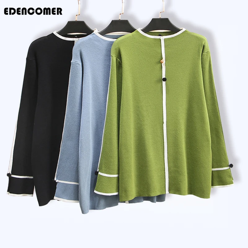 Женский свитер большого размера Новинка осени 2019 пуловер с полувысоким