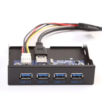 

4 Ports USB 3.0 HUB Combo Internal USB3.0 Bay Bracket Adapter with 15 pin SATA Power Cable 3.5 "Floppy Bay Disk