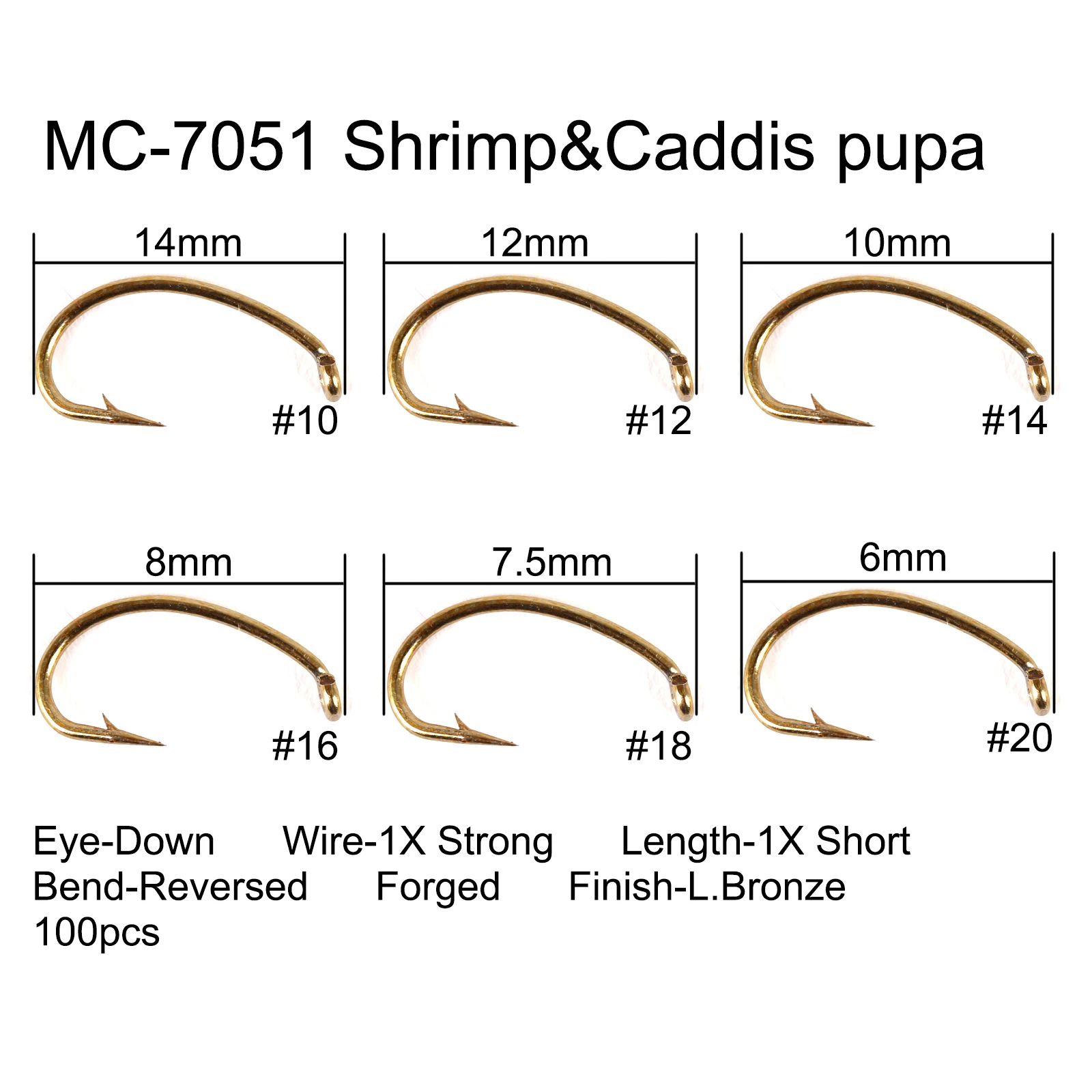 Maximumcatch 100pc 4#-22# Fish-Friendly Barbed Fly Hooks  Dry&Wet&Nymph&Shrimp Caddis Pupa Streamer Fly Fishing Hook