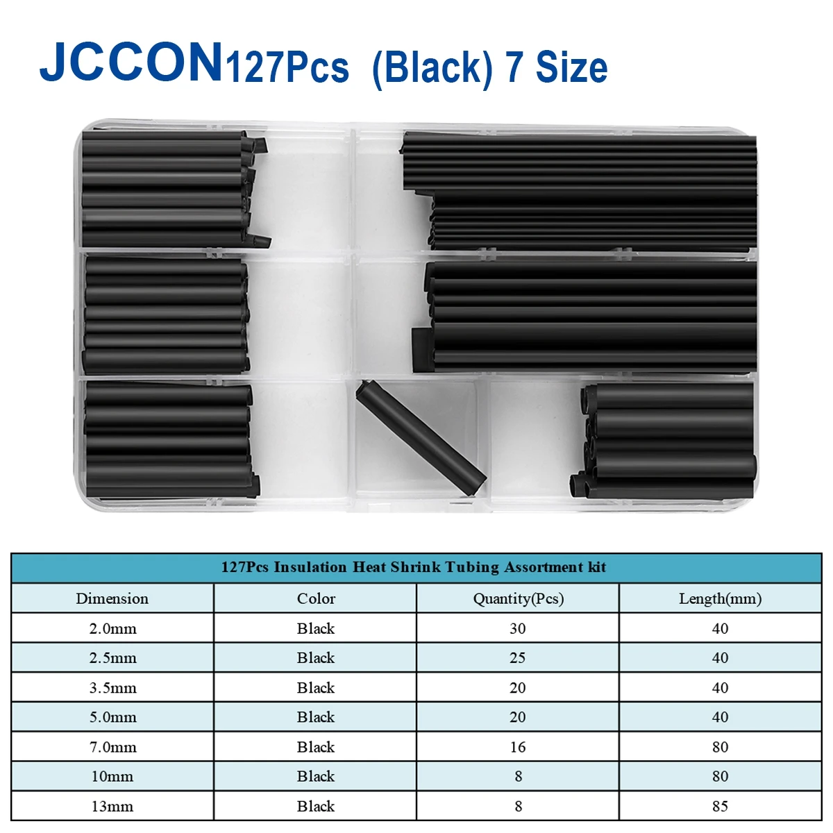 Набор термоусадочных изоляционных трубок для автомобиля, 127 шт.