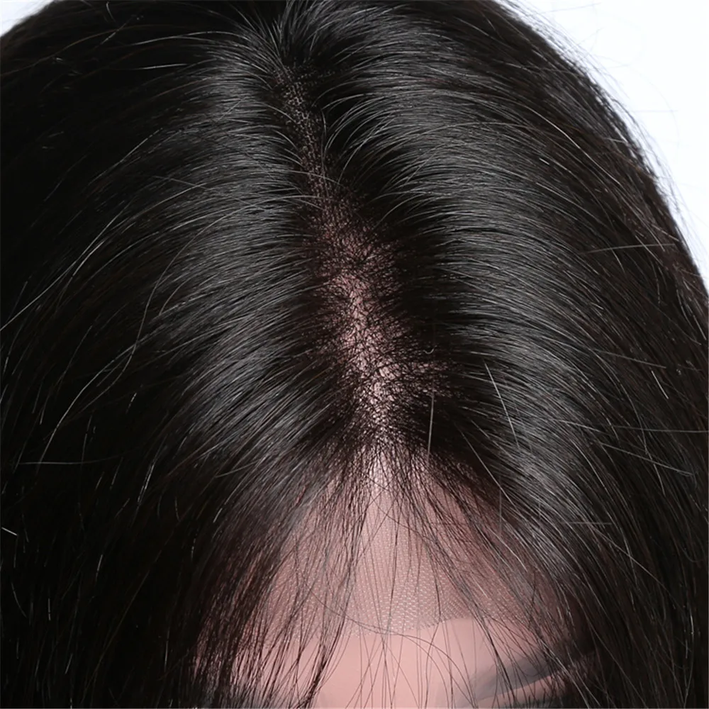 Alitopбыл 13x6 Синтетические волосы на кружеве парики из натуральных волос прямые короткие боб бразильские девственные волосы парик 130% плотность предварительно вырезанные с детскими волосами