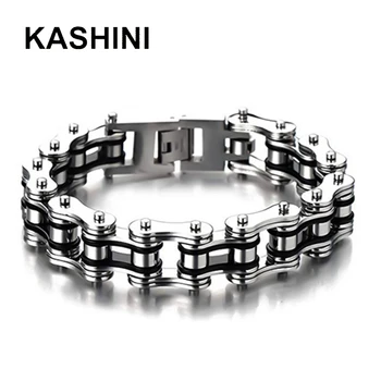 

Men's Motorcycle Chain Bracelet Punk Bicycle Bike Chain Bracelets & Bangles Black Bracelet Stainless Steel Motorcycle Bracelet
