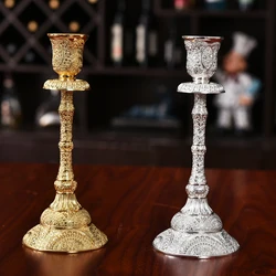 American Candlestick Decoration Metal Handicrafts Single Gold and Silver Home Decoration Model Room Photography Prop