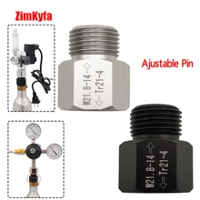 SodaStream Cylinder Adapter Converter to W21.8 Aquarium Fish or Homebrew Beer Corny Keg Co2 Tank Regulators Ajustable Pin