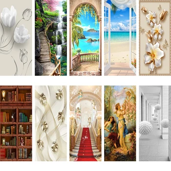 

3D Door Sticker Door Wrap Wall Sticker Mural Wallpaper Self Adhesive PVC Removable Waterproof Door Decal Home Decor Dropshipping