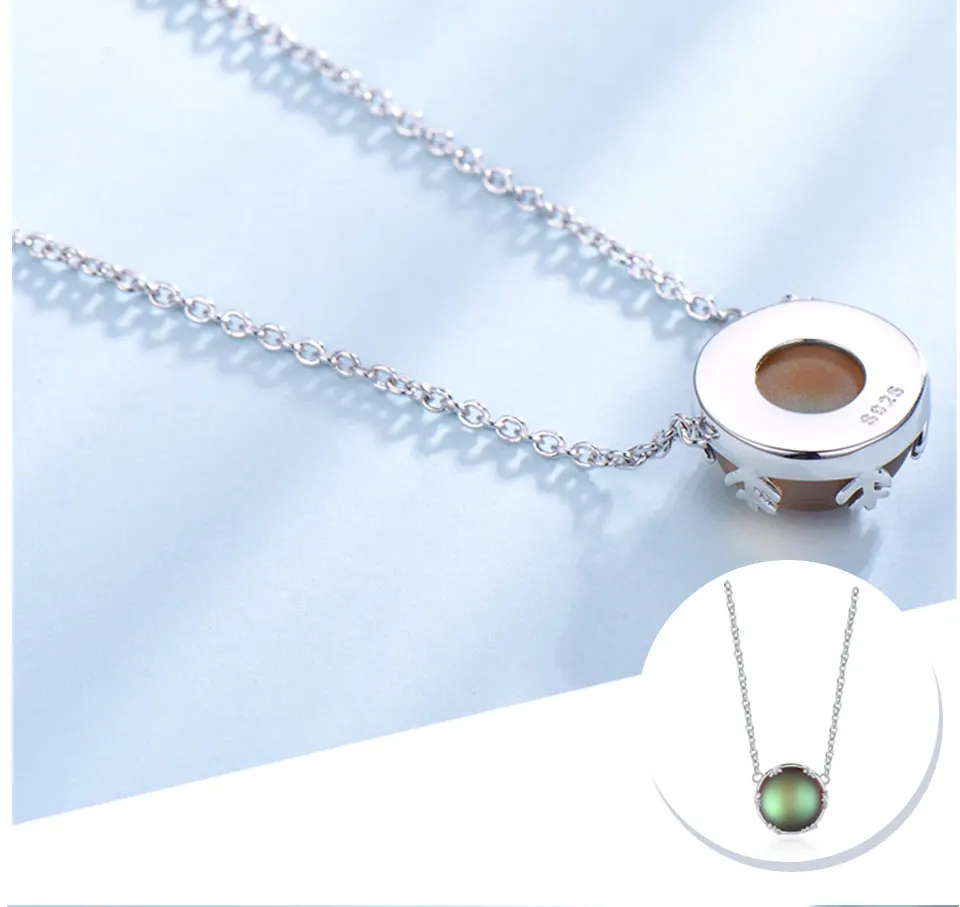 UMCHO Aurora Borealis ожерелье кулон 925 пробы серебро элегантные ювелирные изделия для женщин день рождения романтический подарок для подруги