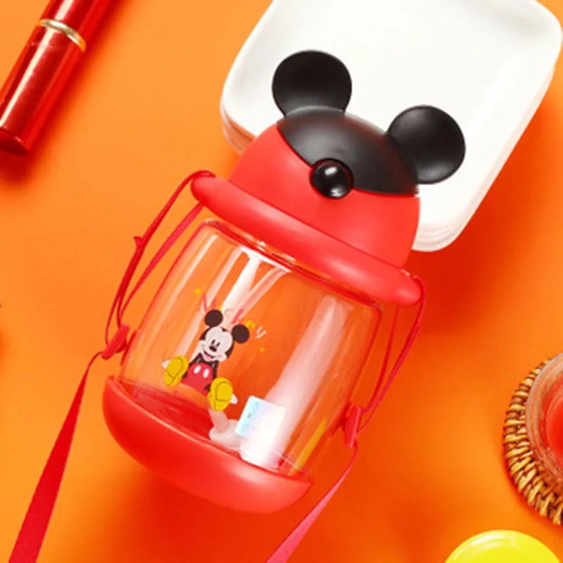 Disney Baby Cup чашка для кормления чашка Дисней кружка герметичная copo детская бутылка для воды Микки Маус детская чашка на бретелях чашка - Color: 400ml