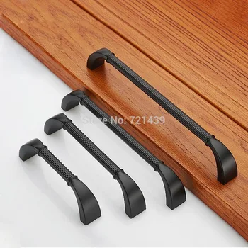 1pc Antique Door Handles Black Drawer Pulls Carved European Kitchen Cabinet Handles and Knobs Retro Table Furniture Handles