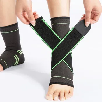 3D Weven Elastische Nylon Strap Ankle Brace Badminton Basketbal Voetbal Taekwondo Fitness Hak Protector Gym Apparatuur