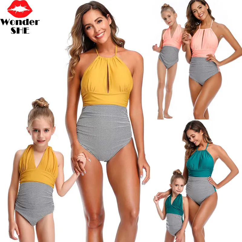

Mother Daughter Swimsuits Swimwear Bikini Family Look Mom And Daughter Bathing Suit Family one piece swimewar