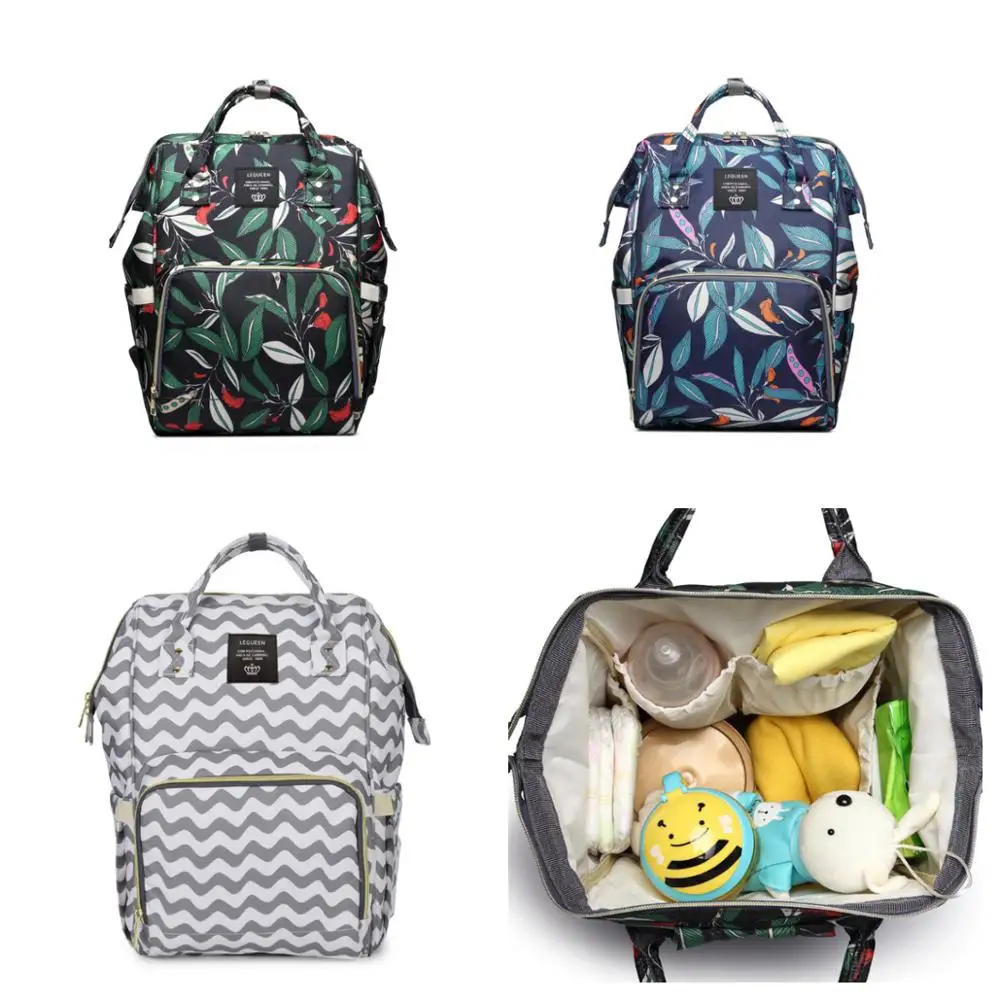 Lequeen Large Capacity Diaper Bag Multi-functional Leaves Print Mommy Travel Backpack Waterproof Bag Diaper Stroller Baby Bags Lequeen Large Capacity Diaper Bag Multi-functional Leaves Print Mommy Travel Backpack Waterproof Bag Diaper Stroller Baby Bags