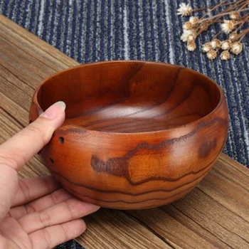 

Eco-friendly Wooden Yarn Storage Bowl Salad Noodle Rice Bowl Fruit Bowl Handicraft Decoration Creative Coconut Shell Bowl