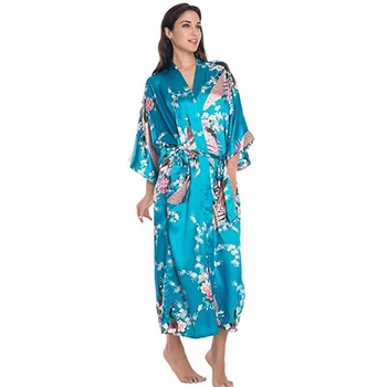 

Satin Silk Summer Kimono Bathrobe Lounge Comfortable Soft Nightgown Pajamas Daily Casual Nightwear Party Robe Sexy Elegant