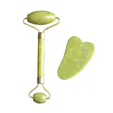 Новинка! Массажная игрушка для лица из нефрита+ гуаша для тела, натуральный зеленый гуаша