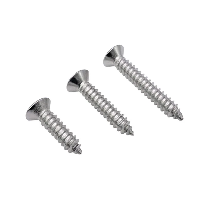 

304 stainless steel Cross Recessed Countersunk Head Tapping Screws M5.5 stainless steel phillips flat wood screws 4pcs