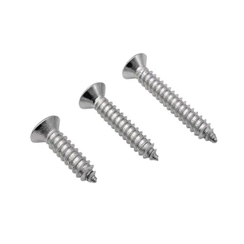 

304 stainless steel Cross Recessed Countersunk Head Tapping Screws M6.3 stainless steel phillips flat wood screws 10pcs
