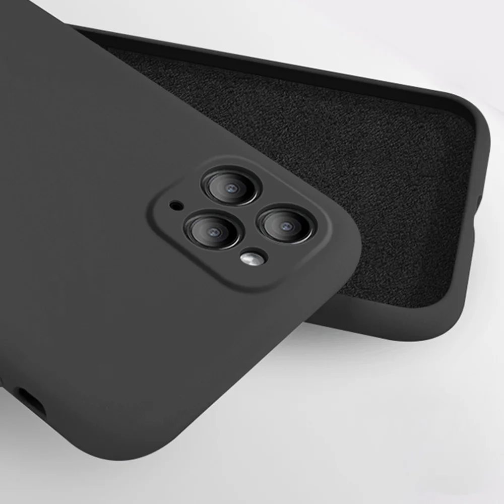 Black Для iPhone 11 Pro Max чехол для телефона силиконовый жидкий полный Чехол для Apple iPhone XR XS Max 8 7 6S 6 Plus 5 5S SE мягкий чехол s - Цвет: Black