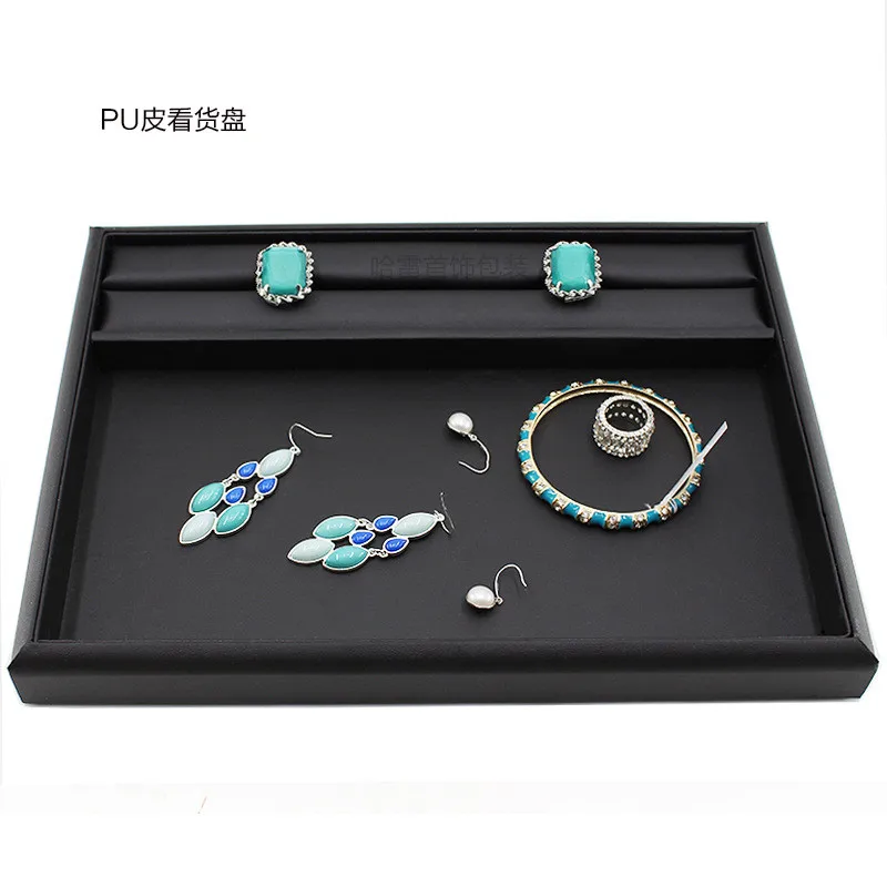

Portable pu Velvet Jewelry Display Set Travel Roll Bag Earrings Ring Necklace Display Tray Stand Organizer Box Case Display
