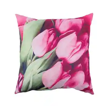 

Rose / Peony Flower Floral Print Throw Pillow Case Cushion Cover Home Sofa Decor dark pink