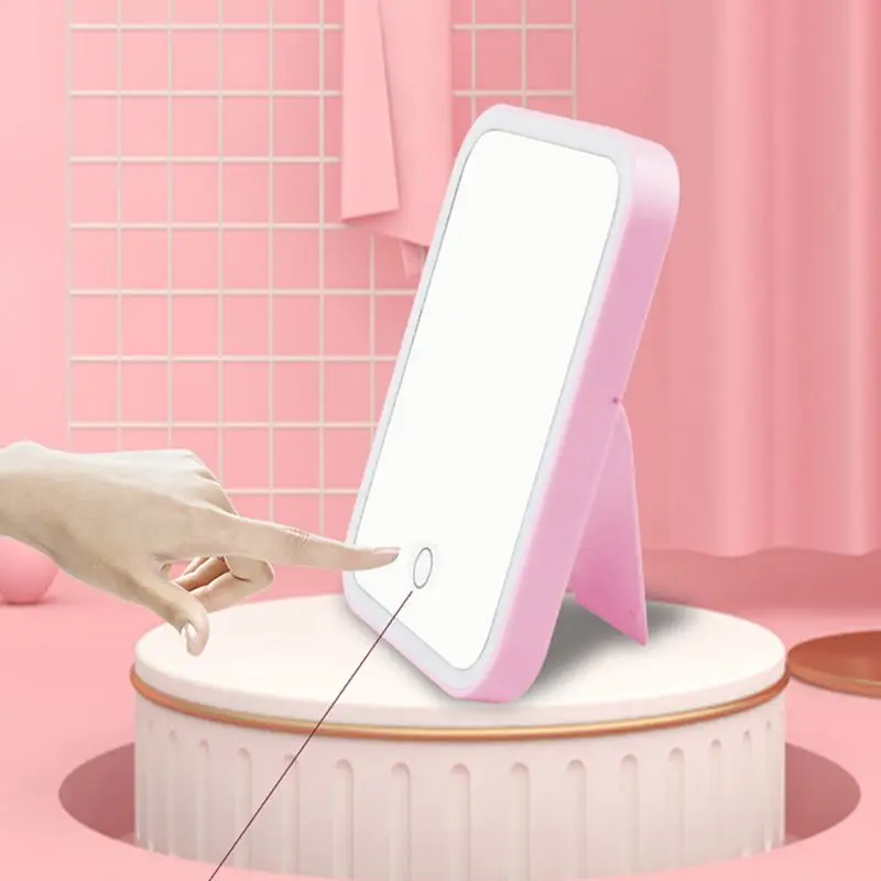 Touch Screen Makeup Mirror with LED Lights Table Desktop Lighted Illuminated Cosmetic Mirrors Living Room Decoration Mirror