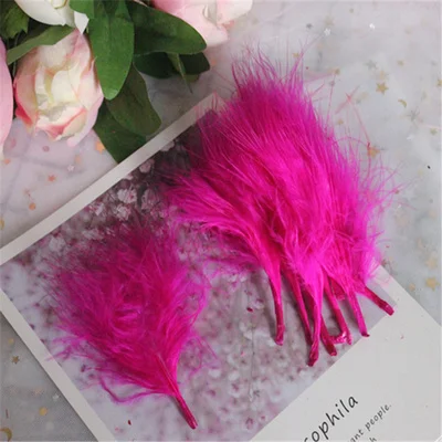 rose red 50pcs 4-7 дюймов 10-16 см перья индейки Марабу пышное свадебное платье DIY ювелирные украшения декоративные аксессуары перья 50 шт - Цвет: rose red 50pcs