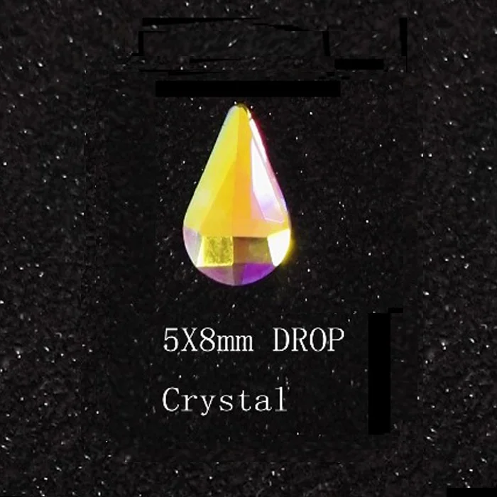 Yanruo 36 шт Кристалл& AB Блеск Стразы стекло Flatback 3D украшение для ногтей DIY наклейки для ногтей слеза падение - Цвет: 5X8MM Drop AB