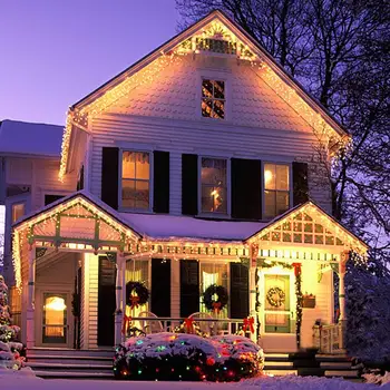 

Christmas Garland LED Curtain Icicle String Light 220V 5m 100Leds Indoor Drop LED Party Garden Stage Outdoor Decorative Light