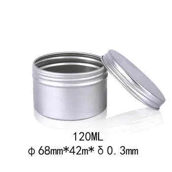 

48pcs 120g 4oz Aluminum Cosmetic Jar Tin Container Screw Thread Empty Lip Balm Containers Face Care Eye Cream Pot