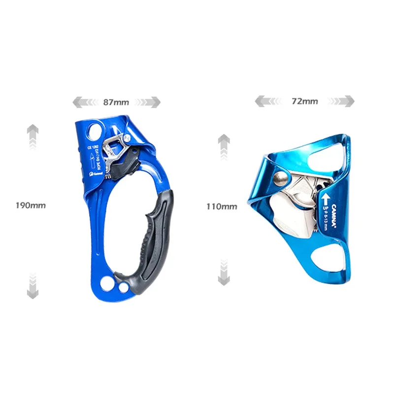 Ceny Wspinaczka skałkowa prawa i lewa ręka wznosząca się antykorozyjna trwałe wygodne urządzenie uchwyt góralski Ascender lina wspinaczkowa narzędzia