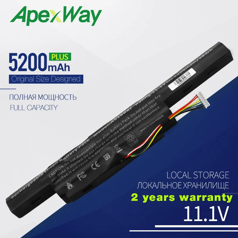 ApexWay 11 1 В 5200 мАч Новый AS16B5J AS16B8J Аккумулятор для ноутбука Acer Aspire E5 575G 53VG 3ICR19/66 2