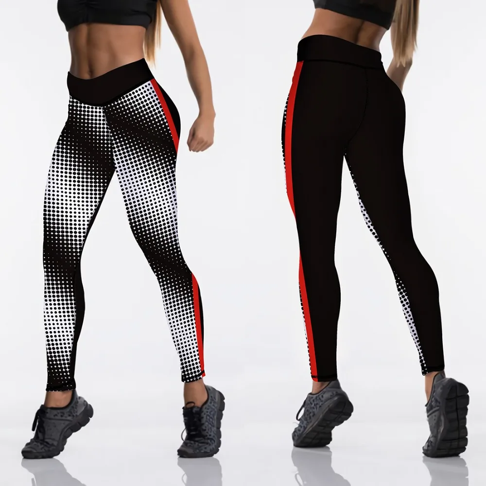 Spandex High Waist Women Digital Printed Fitness Leggings Push Up Sport GYM Leggings 