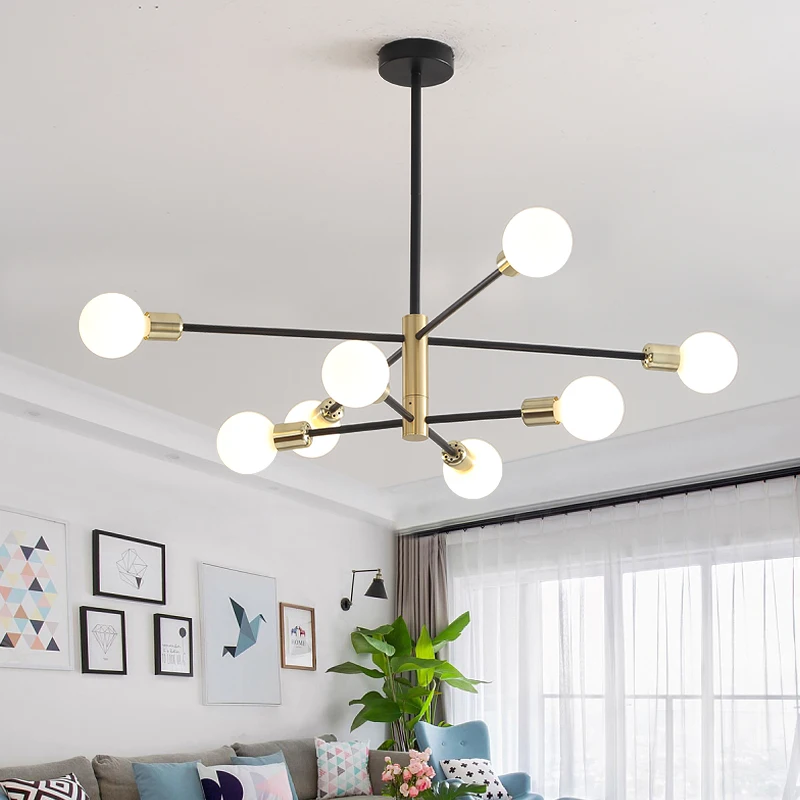 Modern Nordic Sputnik Black Chandeliers 