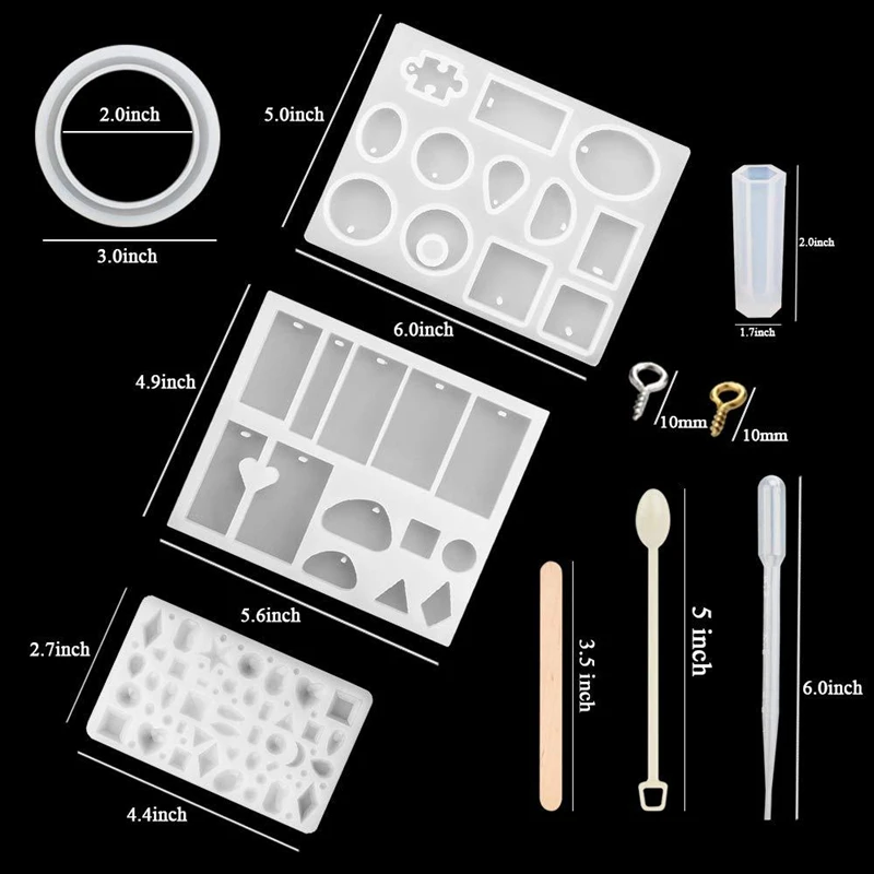 Новые 79 шт. DIY силиконовая литейные формы набор инструментов для полимерный литой Творческий из хрустальной эпоксидной ремесленничество