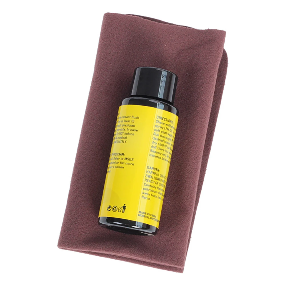 

60ml Luster Restore Cleaning Cloth Bass Lemon Oil Set Guitar Fretboard Ukulele Universal Practical Portable Nursing Effective