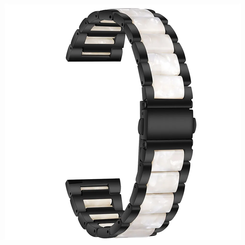 Premium Metal Resin Watch Band Strap for Men - 20mm Adjustable