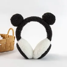 2021 nova mulher menina de pele de inverno orelha mais quente earmuffs neutro panda em forma de anticongelante earmuffs bandana macio e fofo earcap para