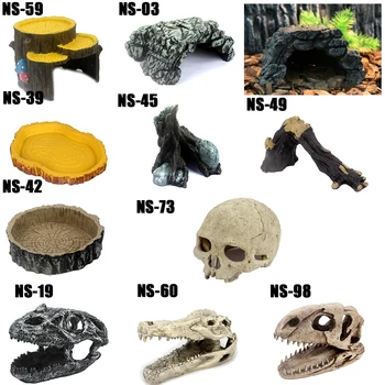 

Reptiles House Turtles Tortoise Resin Cave Aquarium Landscaping Decor Reptiles Feeder Hiding Spot Habitat for Fish Lizard Gecko