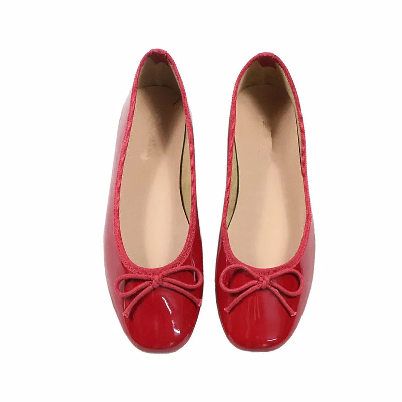 Черные красные свадебные тонкие туфли Женские осенние на плоской подошве с