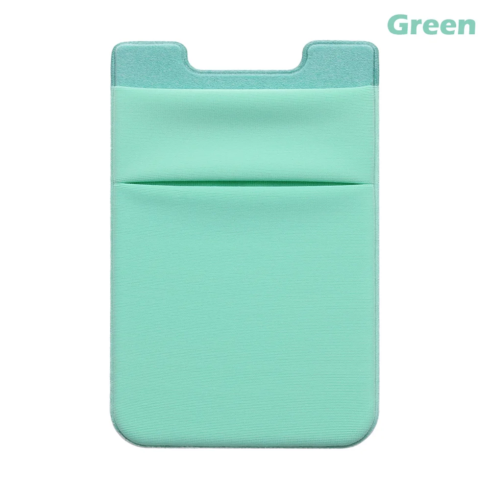 Green 1 шт., клейкая наклейка, карманный мобильный телефон, палочка для карт, кошелек, эластичная лайкра, кредитные карты, ID держатель для карт, чехол - Цвет: Green