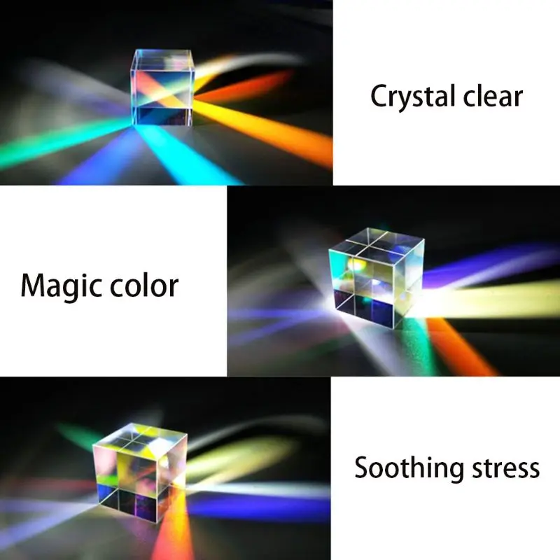 Цветной комбинированный разветвитель крестообразная дихроичная куб RGB Призма Оптическое стекло треугольная призма для обучения световому спектру физики 20 м