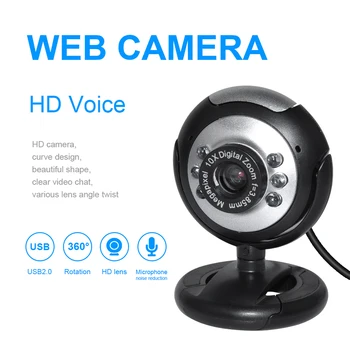 

DeepFox Usb Video Web Camera Six Lights Night Vision Drive-free Clip Camera Computer Webcam in stock