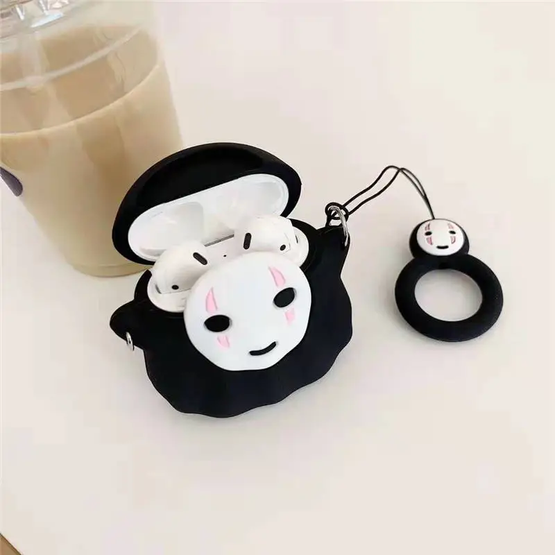 Для Apple AirPods Безликий человек чехол 3D Милый Kawaii аниме мультфильм нет лица человек беспроводные наушники защитный чехол для Airpods 2