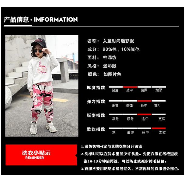 Весенняя модная рабочая одежда для девочек, камуфляжные штаны, весенняя одежда, универсальные повседневные штаны для больших мальчиков, обтягивающие штаны для студентов