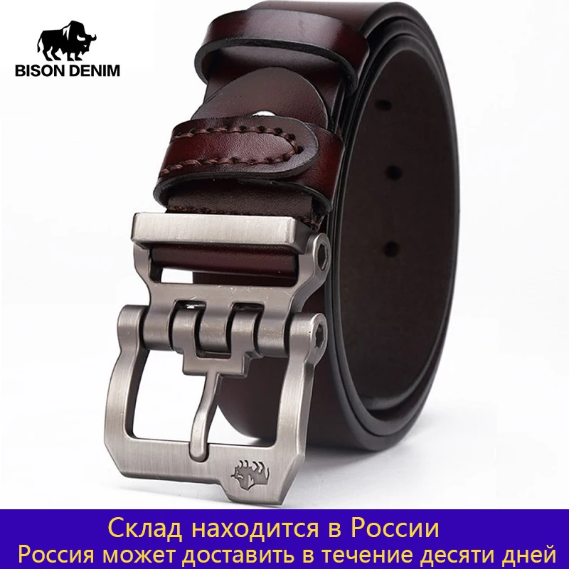 Ремень BISON DENIM мужской из натуральной кожи|leather belts for men|genuine leather beltdesigner belt |