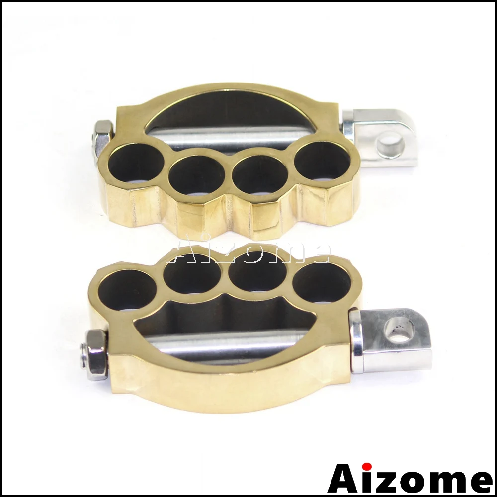 Motorcycle Brass Knuckles Footrests Foot Peg For Harley Softail Dyna