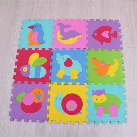 Красочный дизайн 9 шт./компл. EVA пена детский игровой коврик шить коврик для детей в собранном виде животных ковер-головоломка коврик для детей игра - Цвет: C