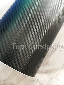 

Top quality 3D Black Carbon Vinyl wrap for car wrap Covering Air Free like Real Weave low tack glue size 1.52x18m roll